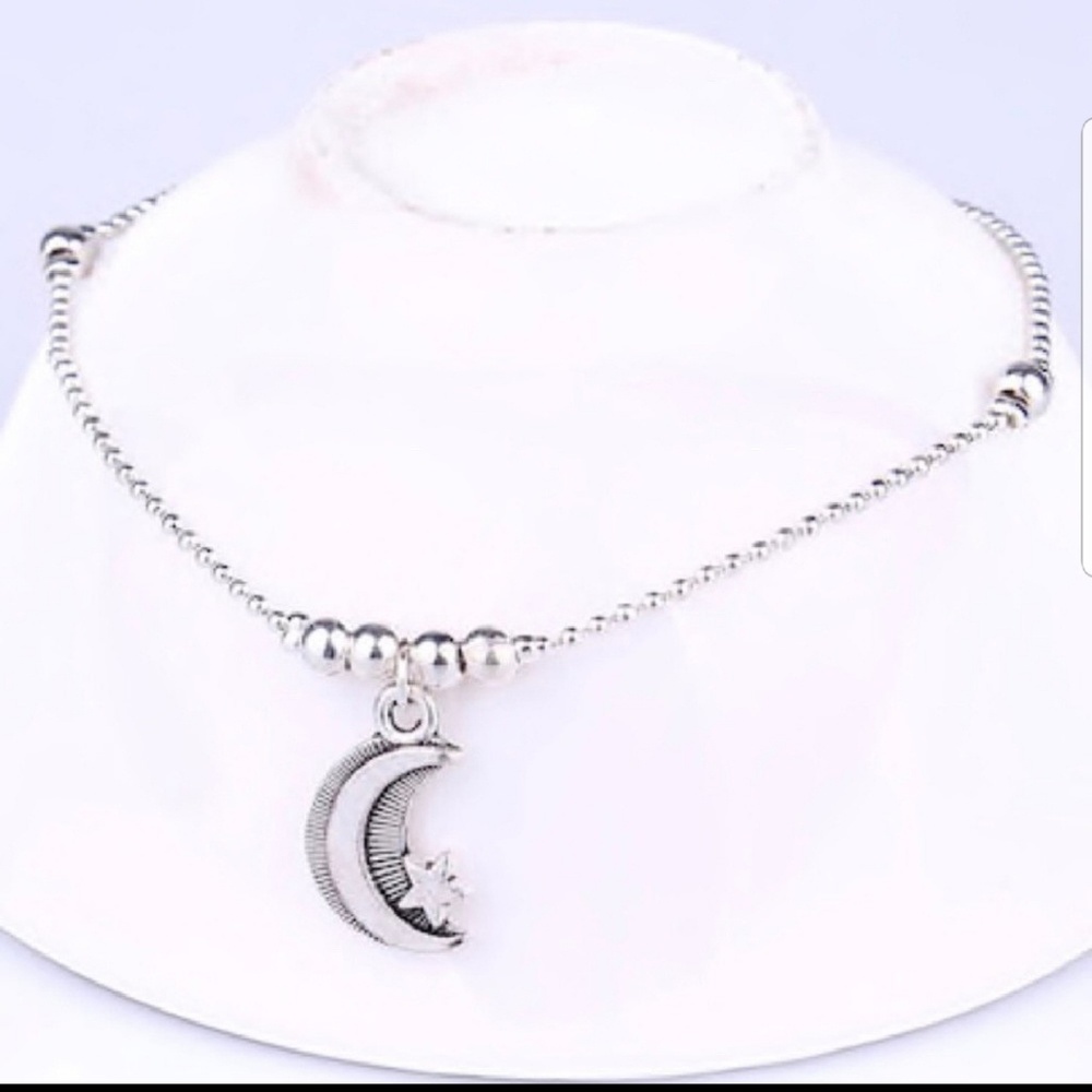 Moon & Star Beaded Anklet